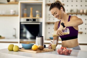 Woman eating before working out